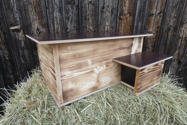 Premium Igelhaus 62cm x 40cm x 29cm mit Tunnel aussen