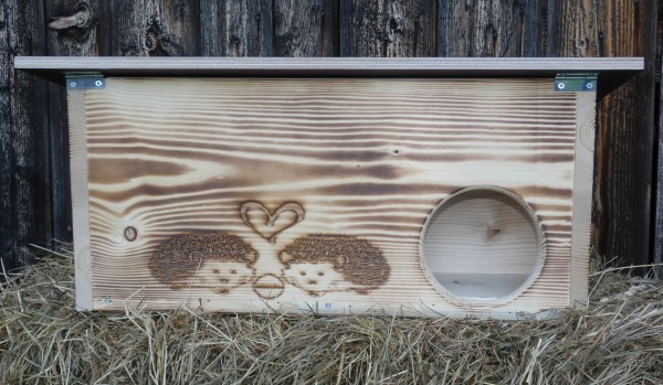 Premium Igelhaus 62cm x 40cm x 29cm geflammt